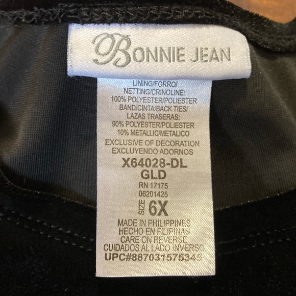 Bonnie Jean Gold Ruffle Christmas Dress - Picture 2 of 6